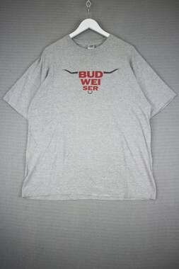Budweiser Vintage Gildan Grey Tee Beer Mens XL